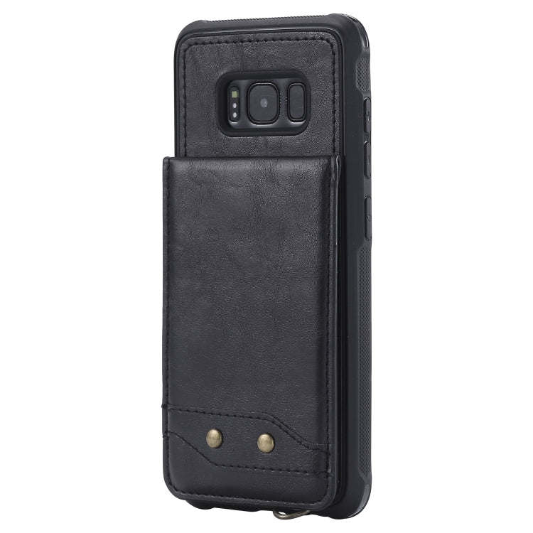 For Galaxy S8 Vertical Flip Shockproof Leather Protective Case with Short Rope, Support Card Slots & Bracket & Photo Holder & Wallet Function