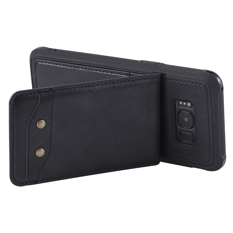 For Galaxy S8 Vertical Flip Shockproof Leather Protective Case with Short Rope, Support Card Slots & Bracket & Photo Holder & Wallet Function