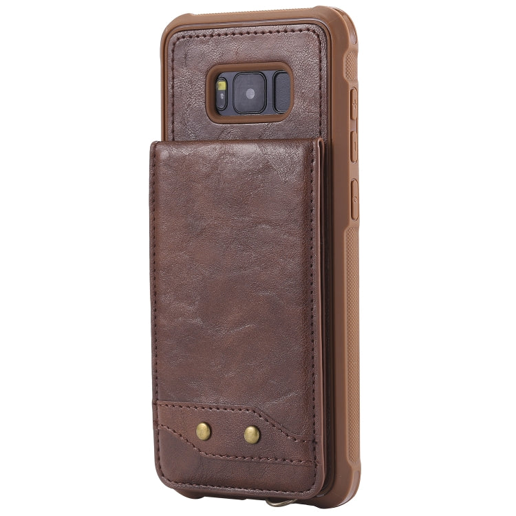 For Galaxy S8+ Vertical Flip Shockproof Leather Protective Case with Short Rope, Support Card Slots & Bracket & Photo Holder & Wallet Function