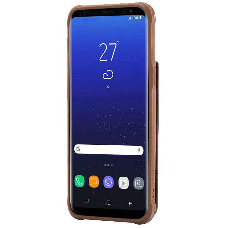 For Galaxy S8+ Vertical Flip Shockproof Leather Protective Case with Short Rope, Support Card Slots & Bracket & Photo Holder & Wallet Function