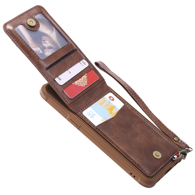 For Galaxy S8+ Vertical Flip Shockproof Leather Protective Case with Short Rope, Support Card Slots & Bracket & Photo Holder & Wallet Function