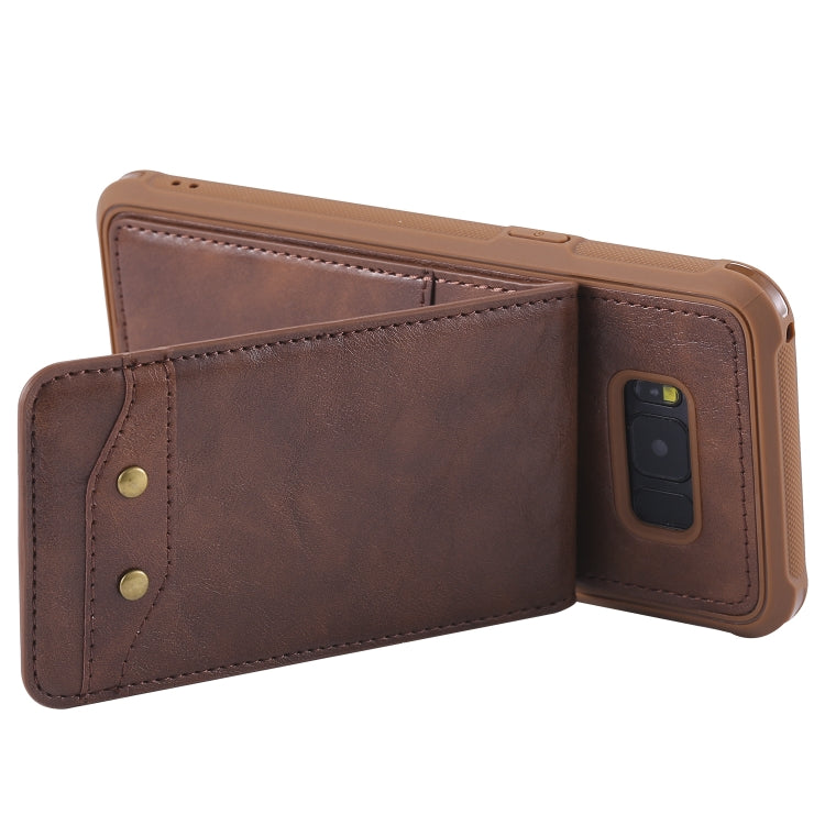 For Galaxy S8+ Vertical Flip Shockproof Leather Protective Case with Short Rope, Support Card Slots & Bracket & Photo Holder & Wallet Function