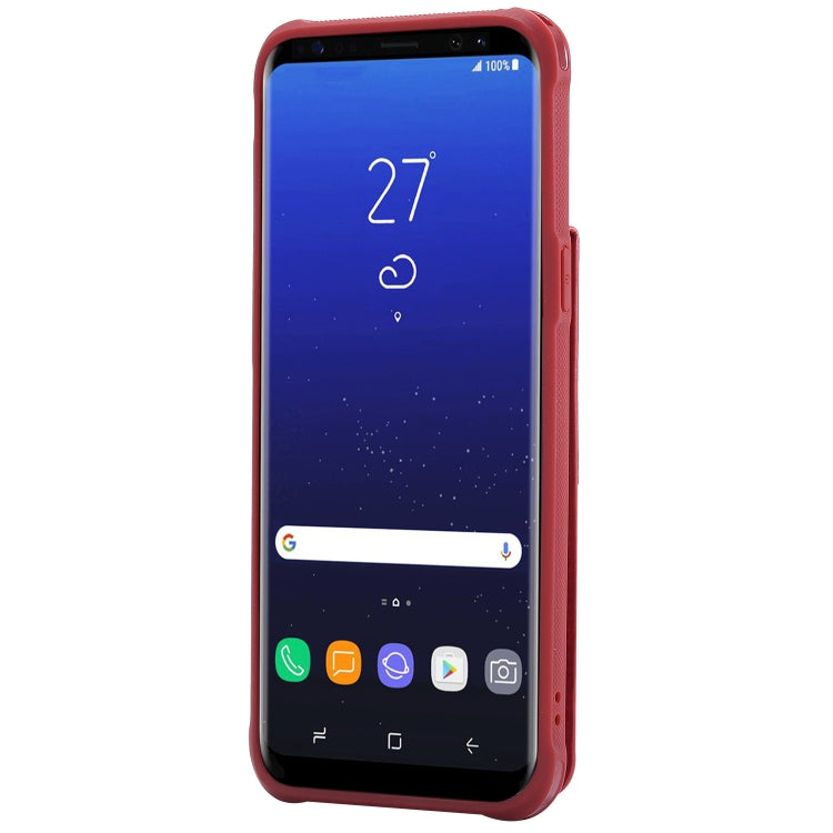 For Galaxy S8+ Vertical Flip Shockproof Leather Protective Case with Short Rope, Support Card Slots & Bracket & Photo Holder & Wallet Function