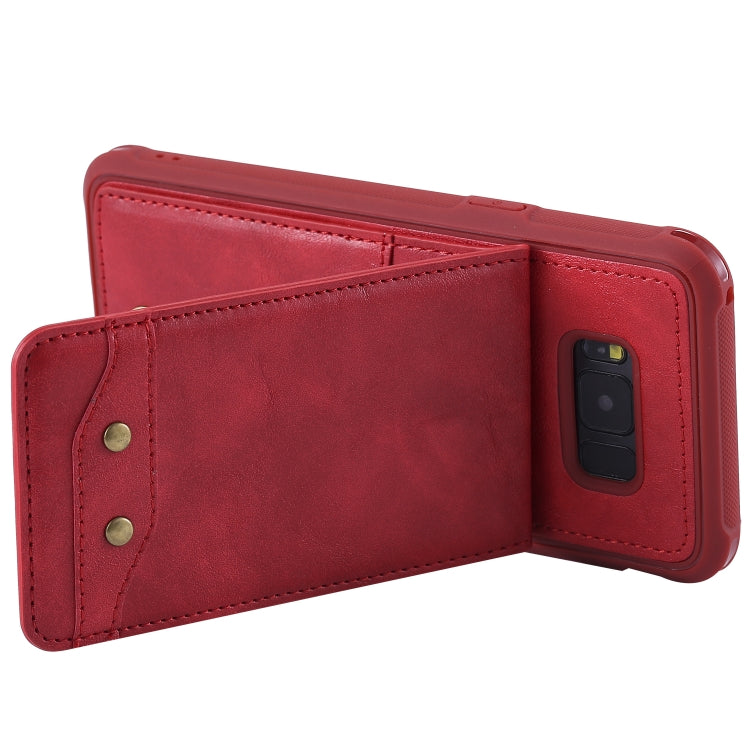 For Galaxy S8+ Vertical Flip Shockproof Leather Protective Case with Short Rope, Support Card Slots & Bracket & Photo Holder & Wallet Function