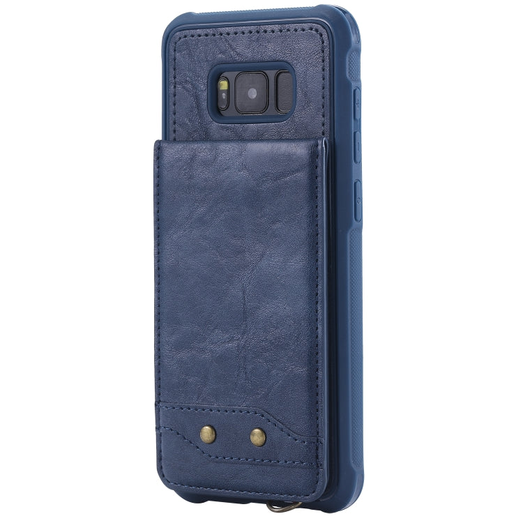 For Galaxy S8+ Vertical Flip Shockproof Leather Protective Case with Short Rope, Support Card Slots & Bracket & Photo Holder & Wallet Function