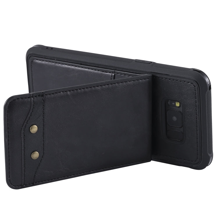 For Galaxy S8+ Vertical Flip Shockproof Leather Protective Case with Short Rope, Support Card Slots & Bracket & Photo Holder & Wallet Function