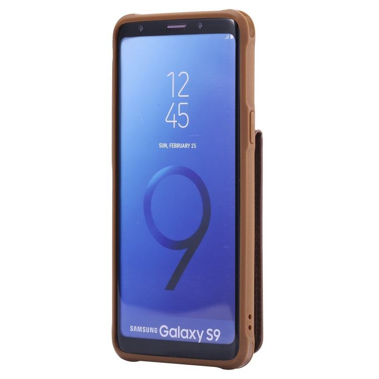 For Galaxy S9 Vertical Flip Shockproof Leather Protective Case with Short Rope, Support Card Slots & Bracket & Photo Holder & Wallet Function