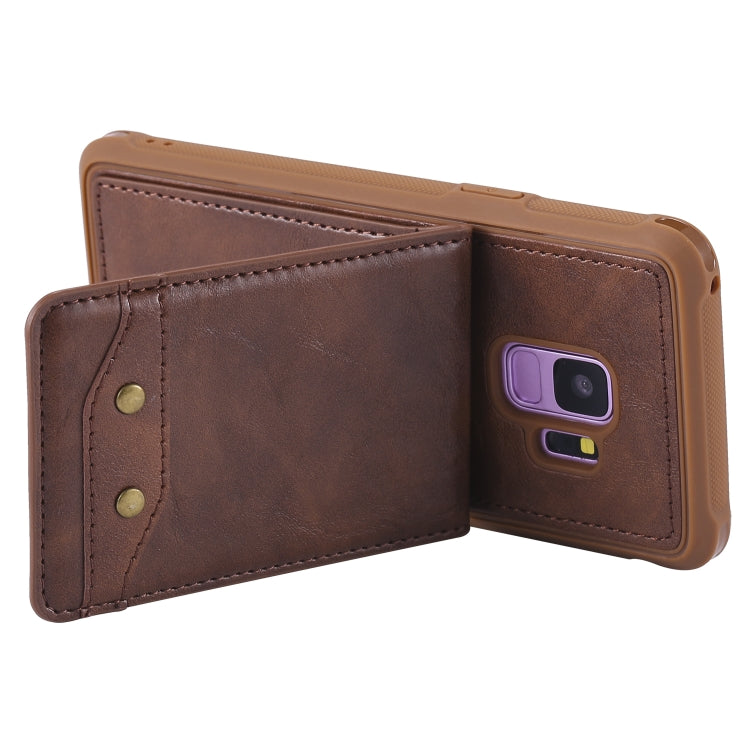 For Galaxy S9 Vertical Flip Shockproof Leather Protective Case with Short Rope, Support Card Slots & Bracket & Photo Holder & Wallet Function