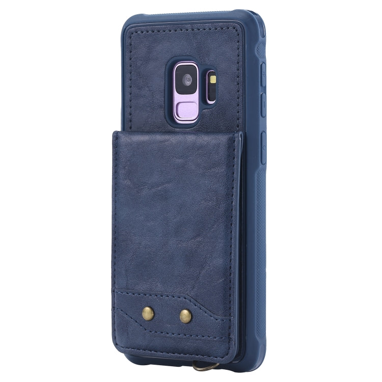 For Galaxy S9 Vertical Flip Shockproof Leather Protective Case with Short Rope, Support Card Slots & Bracket & Photo Holder & Wallet Function