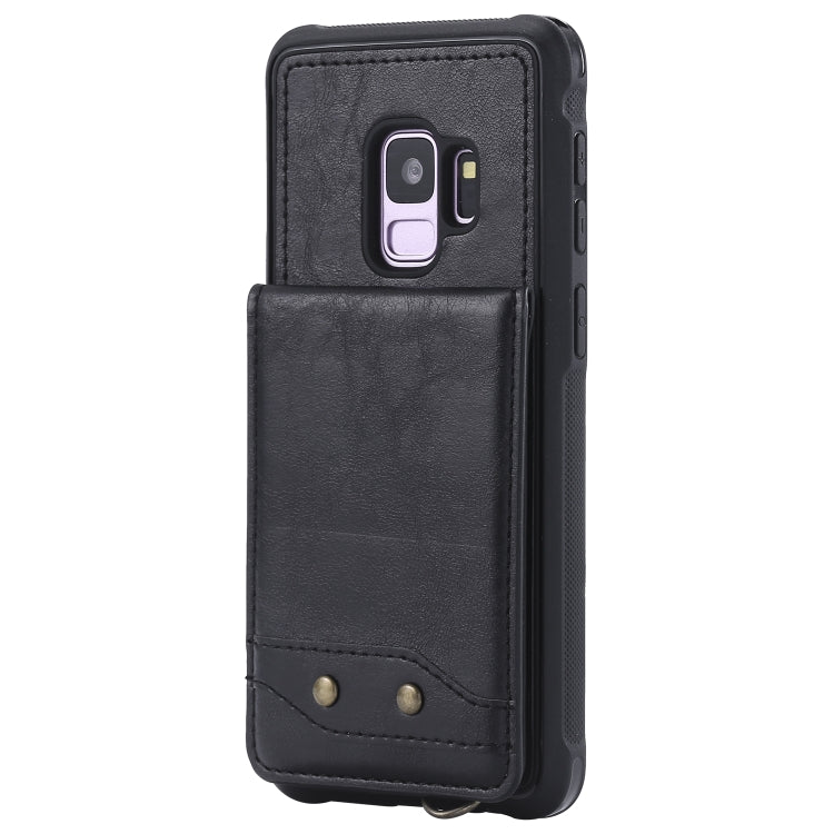 For Galaxy S9 Vertical Flip Shockproof Leather Protective Case with Short Rope, Support Card Slots & Bracket & Photo Holder & Wallet Function