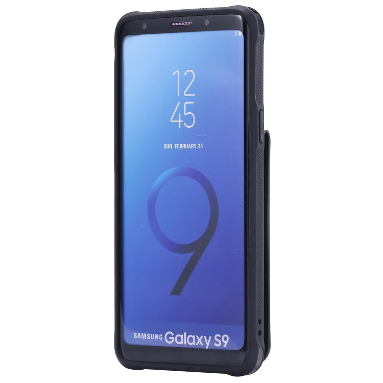 For Galaxy S9 Vertical Flip Shockproof Leather Protective Case with Short Rope, Support Card Slots & Bracket & Photo Holder & Wallet Function