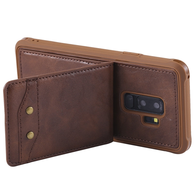 For Galaxy S9+ Vertical Flip Shockproof Leather Protective Case with Short Rope, Support Card Slots & Bracket & Photo Holder & Wallet Function