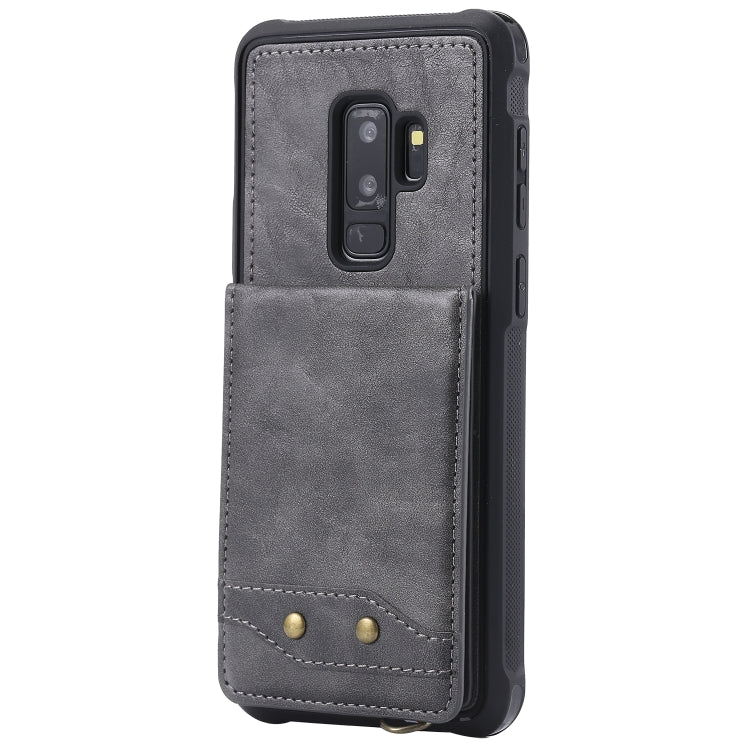 For Galaxy S9+ Vertical Flip Shockproof Leather Protective Case with Short Rope, Support Card Slots & Bracket & Photo Holder & Wallet Function