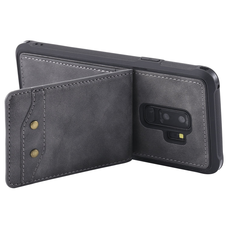 For Galaxy S9+ Vertical Flip Shockproof Leather Protective Case with Short Rope, Support Card Slots & Bracket & Photo Holder & Wallet Function