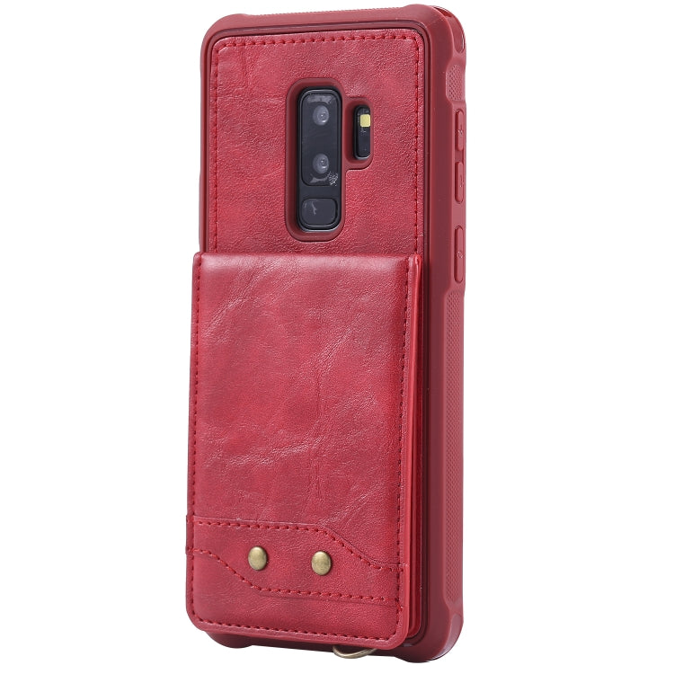 For Galaxy S9+ Vertical Flip Shockproof Leather Protective Case with Short Rope, Support Card Slots & Bracket & Photo Holder & Wallet Function