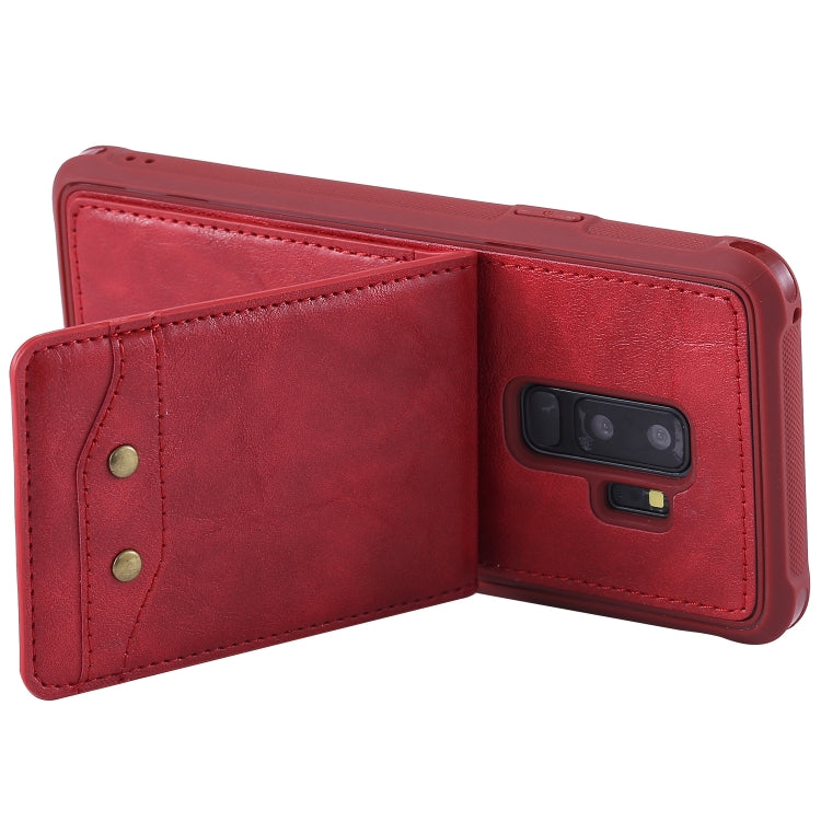 For Galaxy S9+ Vertical Flip Shockproof Leather Protective Case with Short Rope, Support Card Slots & Bracket & Photo Holder & Wallet Function