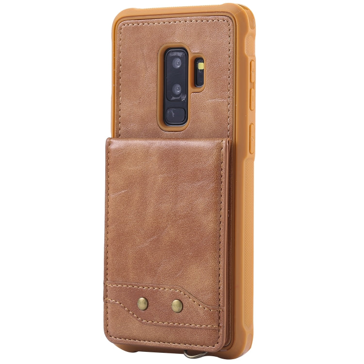For Galaxy S9+ Vertical Flip Shockproof Leather Protective Case with Short Rope, Support Card Slots & Bracket & Photo Holder & Wallet Function