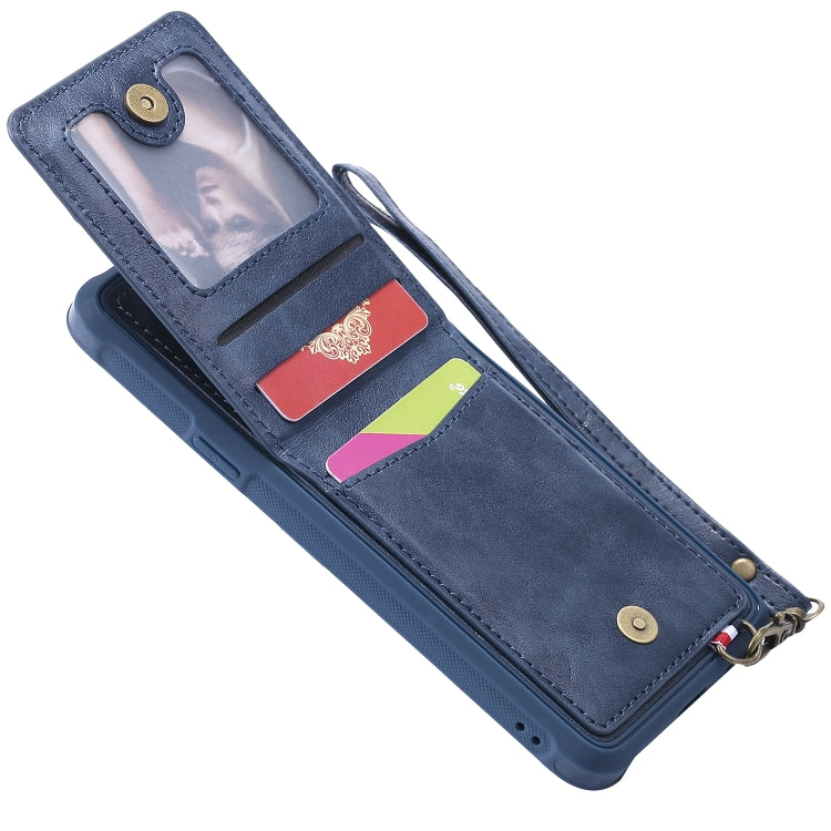For Galaxy S9+ Vertical Flip Shockproof Leather Protective Case with Short Rope, Support Card Slots & Bracket & Photo Holder & Wallet Function
