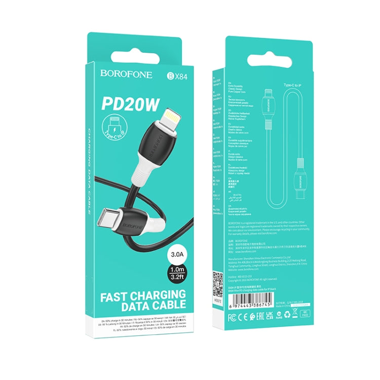 Borofone BX84 1m 20W USB-C / Type-C to 8 Pin Rise PD Charging Data Cable