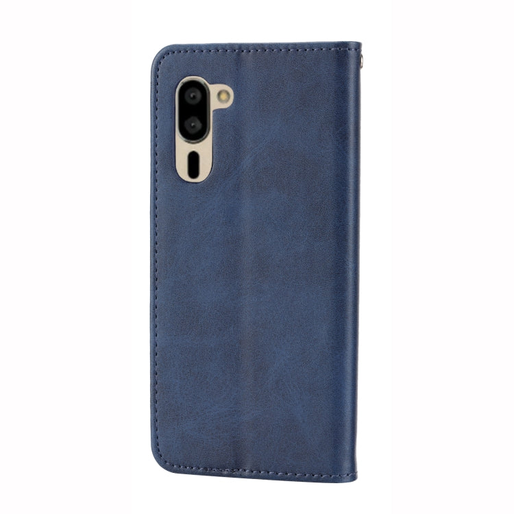 For Sharp Simple Sumaho 5 Cubic Grid Calf Texture Magnetic Closure Leather Phone Case