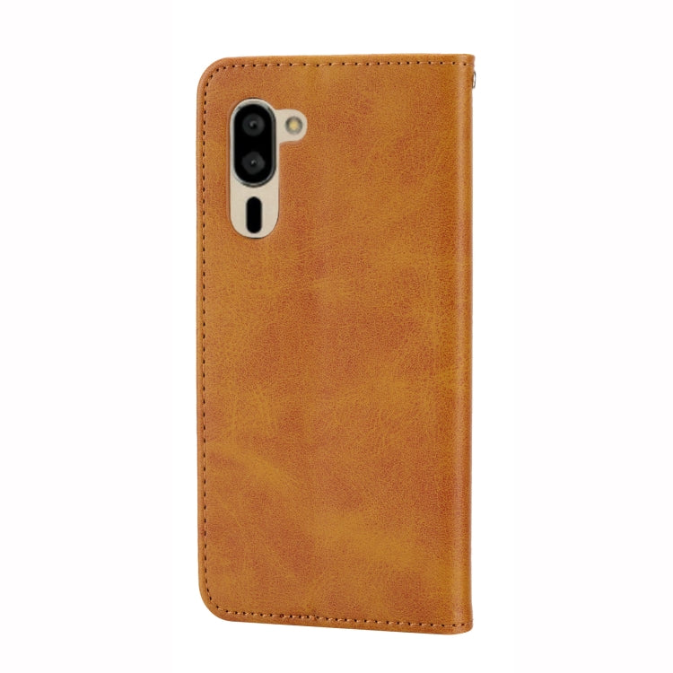 For Sharp Simple Sumaho 5 Cubic Grid Calf Texture Magnetic Closure Leather Phone Case