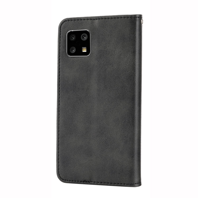 For Sharp Aquos Sense6 / 6S Cubic Grid Calf Texture Magnetic Closure Leather Phone Case