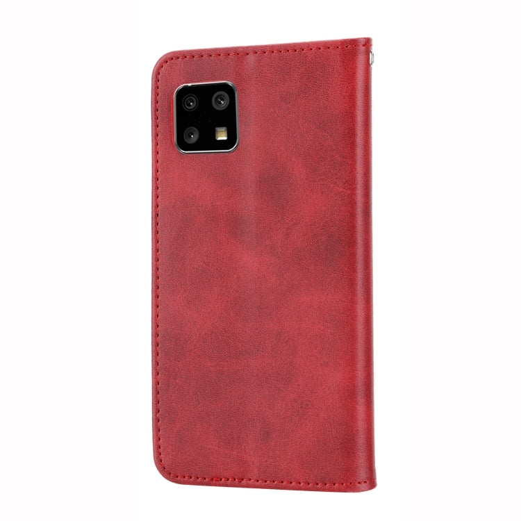 For Sharp Aquos Sense6 / 6S Cubic Grid Calf Texture Magnetic Closure Leather Phone Case