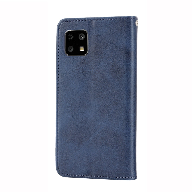 For Sharp Aquos Sense6 / 6S Cubic Grid Calf Texture Magnetic Closure Leather Phone Case