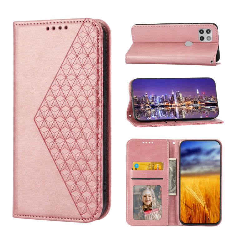 For Motorola Moto G Stylus 5G 2021 Cubic Grid Calf Texture Magnetic Closure Leather Phone Case