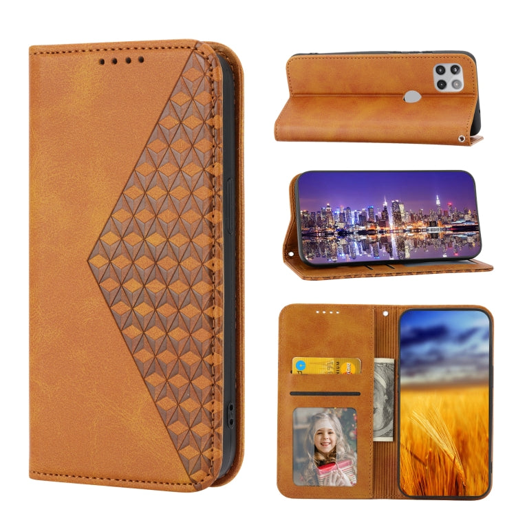 For Motorola Moto G Stylus 5G 2021 Cubic Grid Calf Texture Magnetic Closure Leather Phone Case