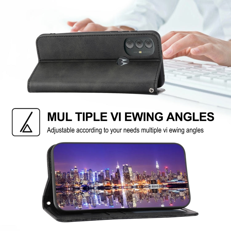 For Motorola Moto G Pure 2021 Cubic Grid Calf Texture Magnetic Closure Leather Phone Case