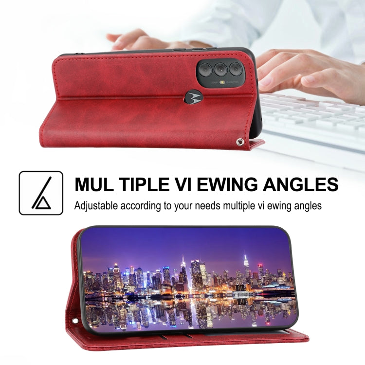 For Motorola Moto G Pure 2021 Cubic Grid Calf Texture Magnetic Closure Leather Phone Case
