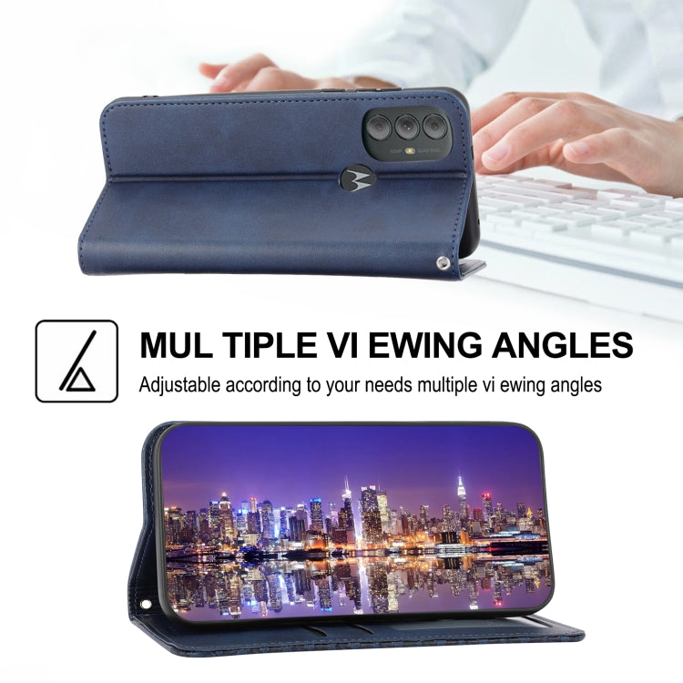 For Motorola Moto G Pure 2021 Cubic Grid Calf Texture Magnetic Closure Leather Phone Case