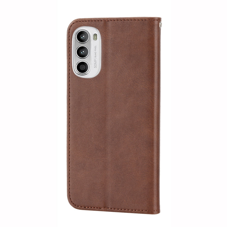 For Motorola Moto G52 4G / G82 5G / G71S Cubic Grid Calf Texture Magnetic Closure Leather Phone Case