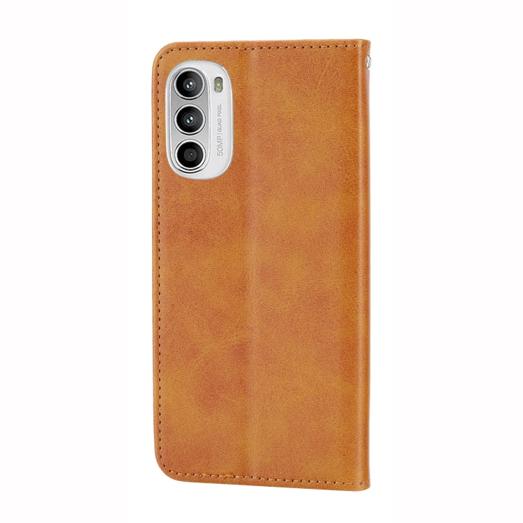 For Motorola Moto G52 4G / G82 5G / G71S Cubic Grid Calf Texture Magnetic Closure Leather Phone Case