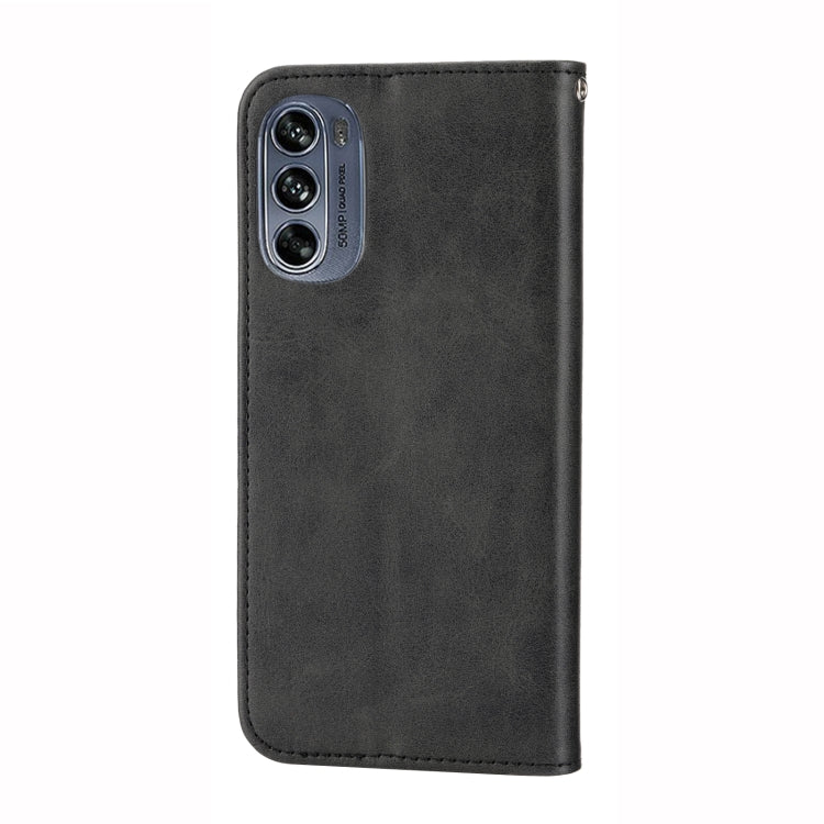 For Motorola Moto G62 Cubic Grid Calf Texture Magnetic Closure Leather Phone Case