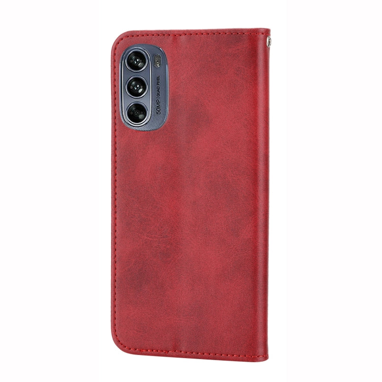 For Motorola Moto G62 Cubic Grid Calf Texture Magnetic Closure Leather Phone Case