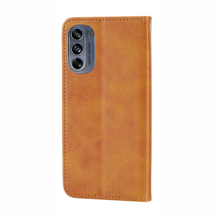 For Motorola Moto G62 Cubic Grid Calf Texture Magnetic Closure Leather Phone Case