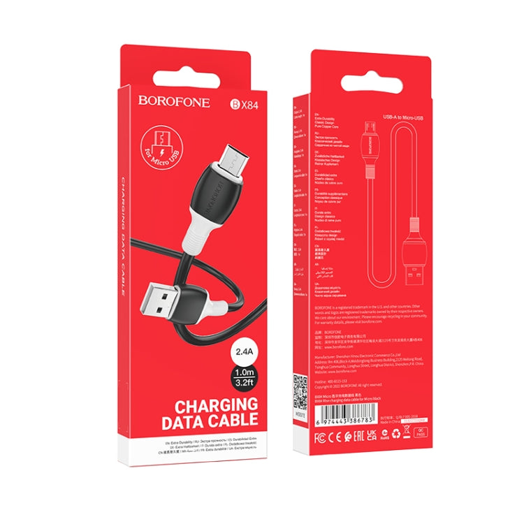 Borofone BX84 1m 2.4A USB to Micro USB Rise Charging Data Cable