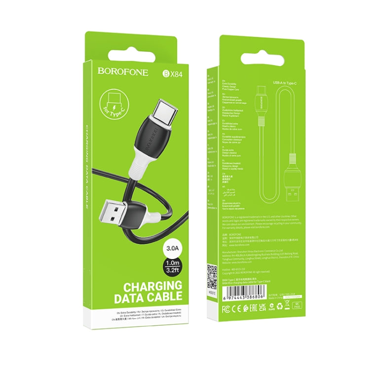 Borofone BX84 1m 3A USB to USB-C / Type-C Rise Charging Data Cable