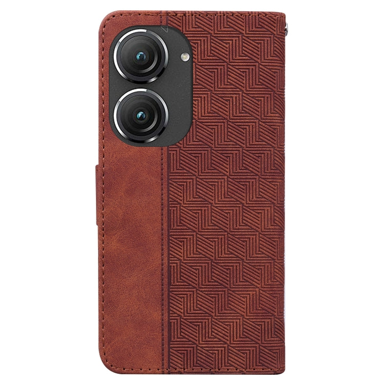 For Asus Zenfone 9 Geometric Embossed Flip Leather Phone Case