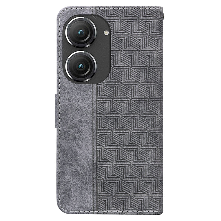 For Asus Zenfone 9 Geometric Embossed Flip Leather Phone Case