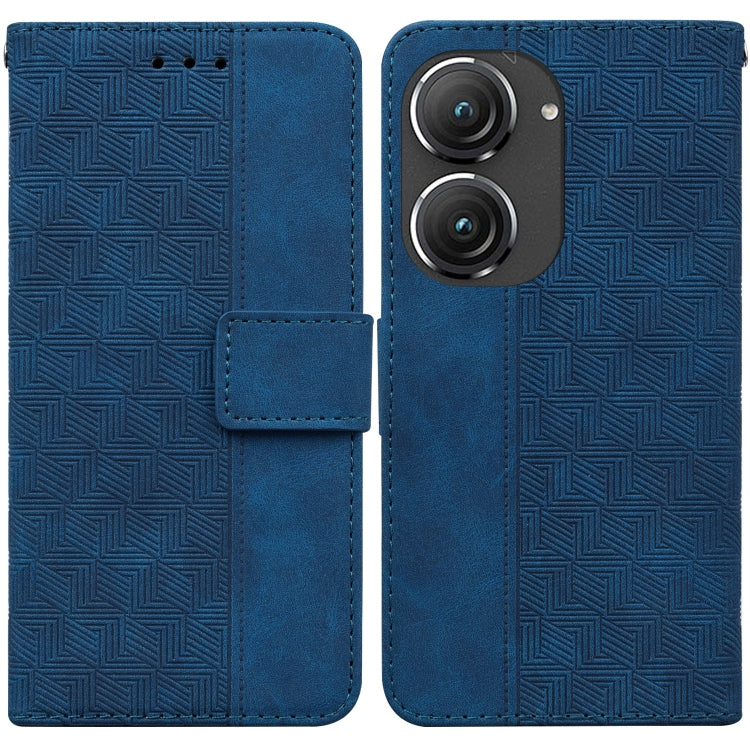 For Asus Zenfone 9 Geometric Embossed Flip Leather Phone Case