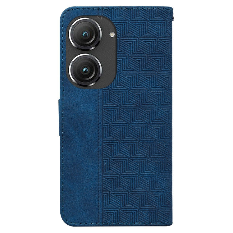 For Asus Zenfone 9 Geometric Embossed Flip Leather Phone Case