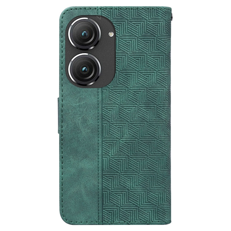 For Asus Zenfone 9 Geometric Embossed Flip Leather Phone Case