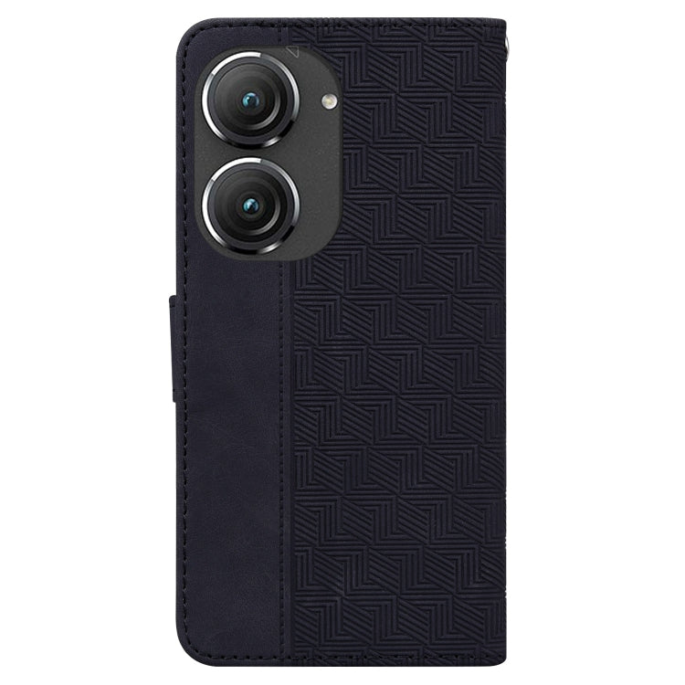 For Asus Zenfone 9 Geometric Embossed Flip Leather Phone Case
