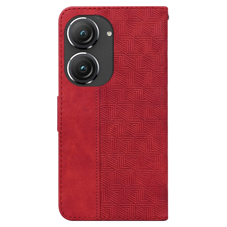 For Asus Zenfone 9 Geometric Embossed Flip Leather Phone Case