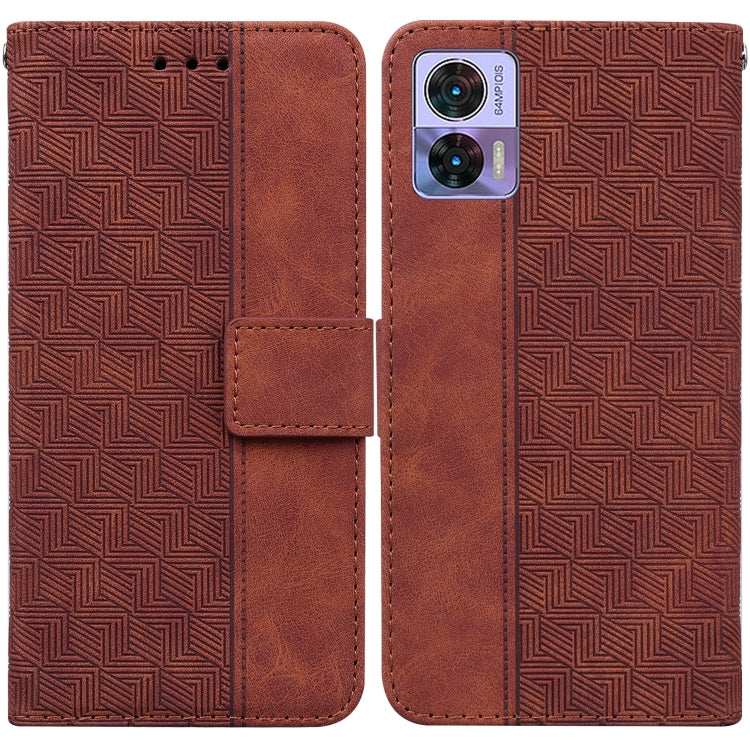 For Motorola Edge 30 Neo / Edge 30 Lite Geometric Embossed Flip Leather Phone Case