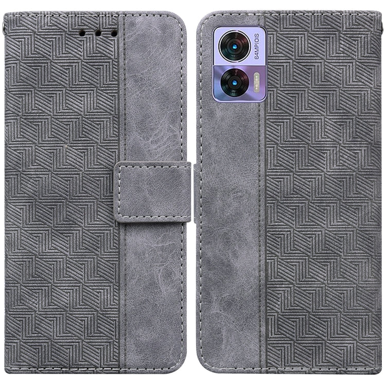 For Motorola Edge 30 Neo / Edge 30 Lite Geometric Embossed Flip Leather Phone Case