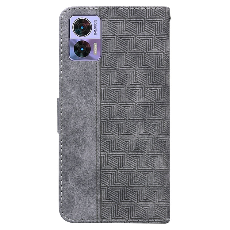 For Motorola Edge 30 Neo / Edge 30 Lite Geometric Embossed Flip Leather Phone Case